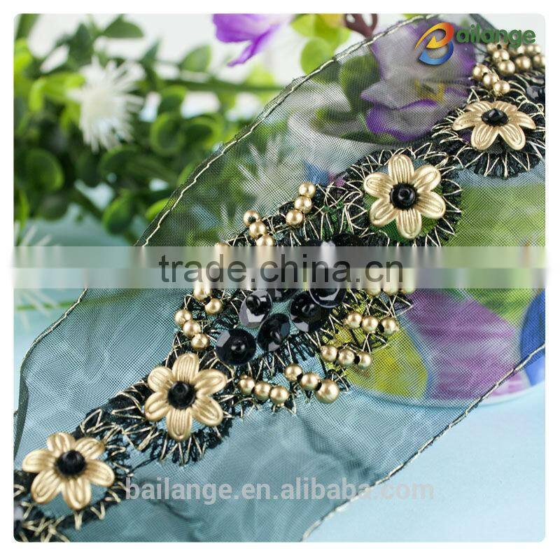 New arrival handmake indian plastic mesh trimming for garment