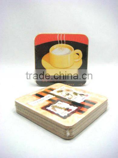 4pcs Wood-like Plastic Coasters For One Dollar Item,kitchenware