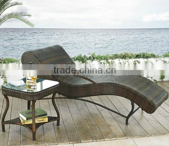 outdoor wicker rattan chaise sun beach pool lounge furniture