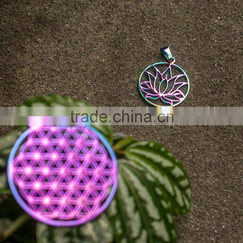 316l stainless steel jewelry flower of life pendant wholesale