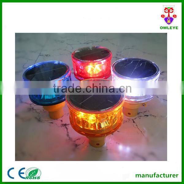 solar construction warning light,solar rechargeable led flashing beacon