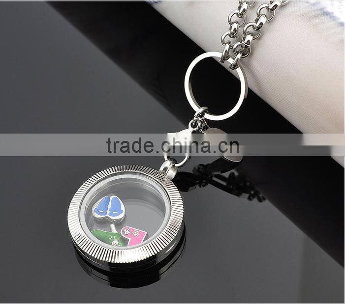 Lastest design stainless steel glass locket floating charm locket