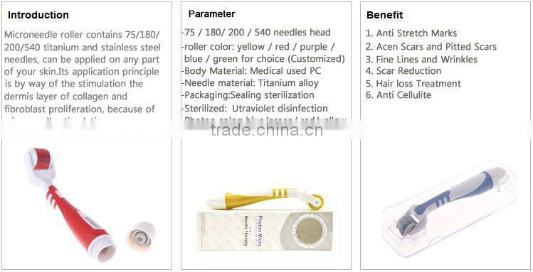 beauty titanium micro needle led derma roller