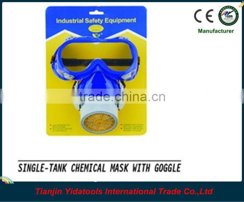 Single tank chemical mask with goggle