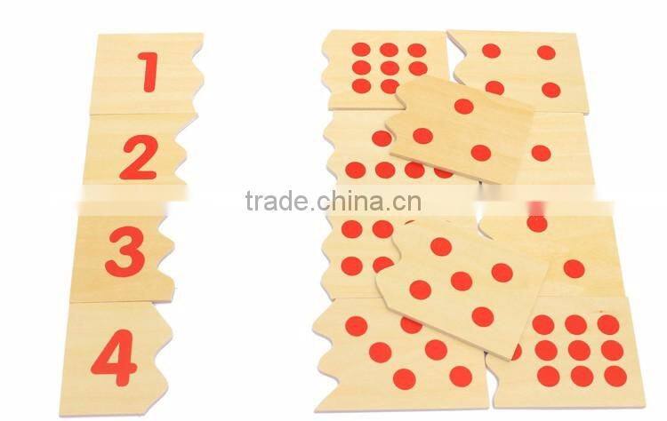 Wooden dominos Baby Early Childhood Education Montessori Number and Counter Match-up Puzzle
