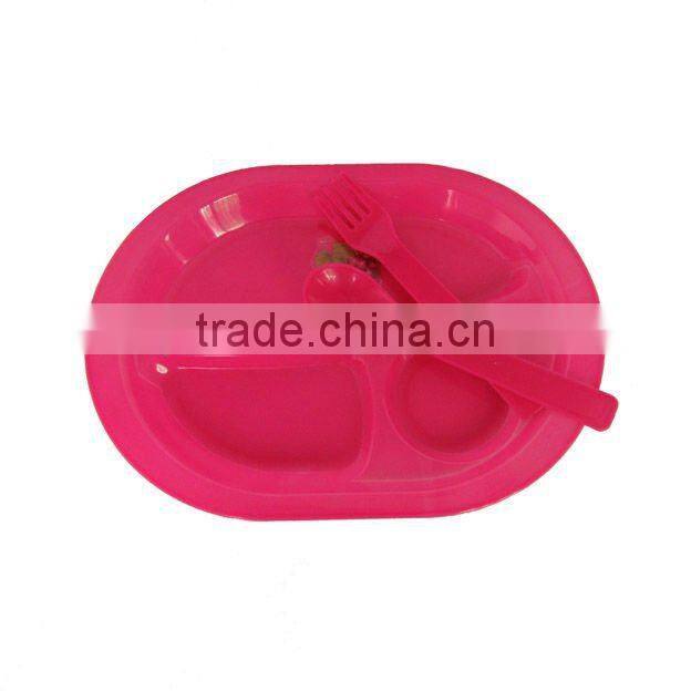 4pcs plastic oval plate picnic tableware set