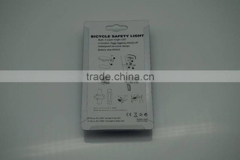 factory wholesale 5 red LED bicycle light,bicycle safety light