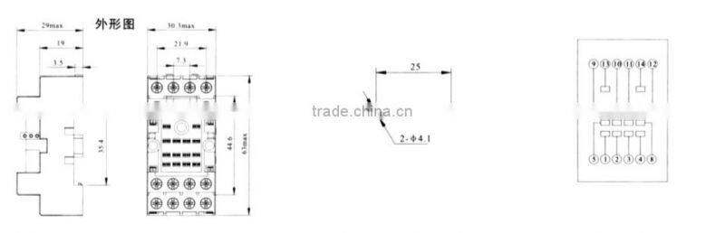 HEIGHT Hot Sale RX78740 Relay Socket / 14pin Relay Socket/General relay socket with High Quality Factory Price