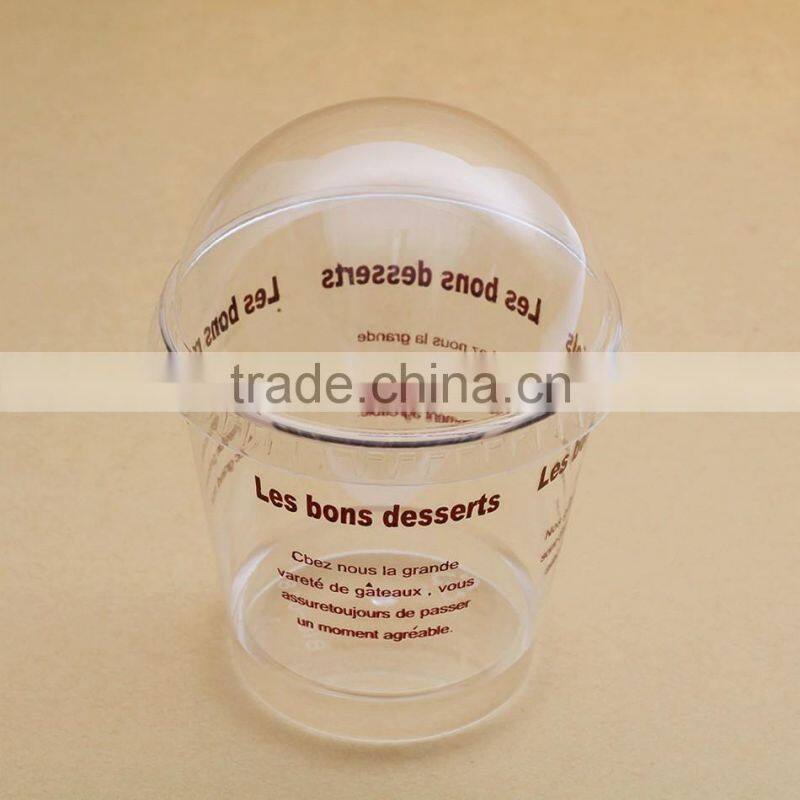 Dome Shape Biodegradable Custom Disposable Frozen yogurt plastic cup