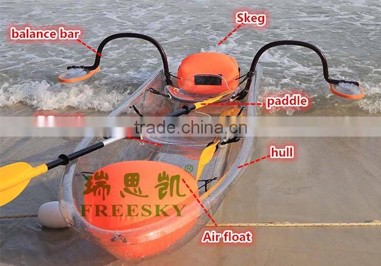 begreen 2017 summer stlye water sport kayak transparent with kayak stabilizer
