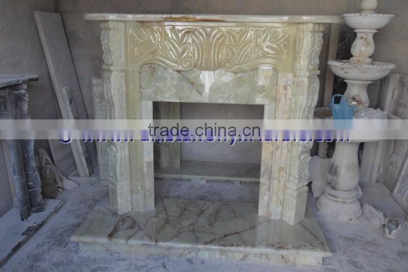 BEAUTIFUL MULTI GREEN ONYX FIREPLACES