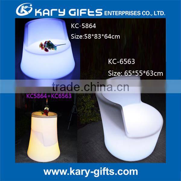 Nighclub illuminate bar table and chair led furniture bar chair
