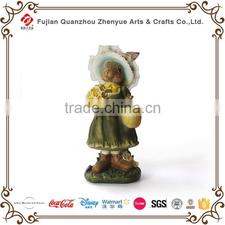 2015 handmade resin rabbit garden sculpture