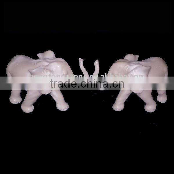 Hand Carved Natural Marble Elephant Figurine