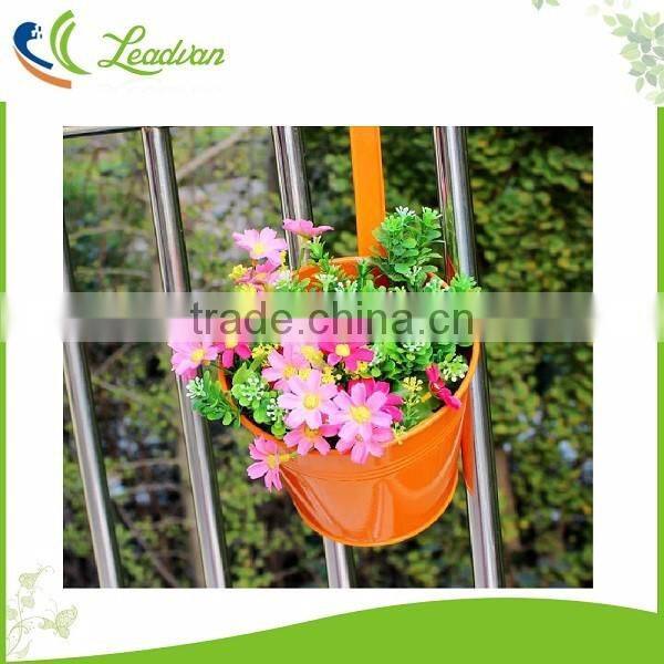 Garden decorative hanging metal flower pots for succulent plants