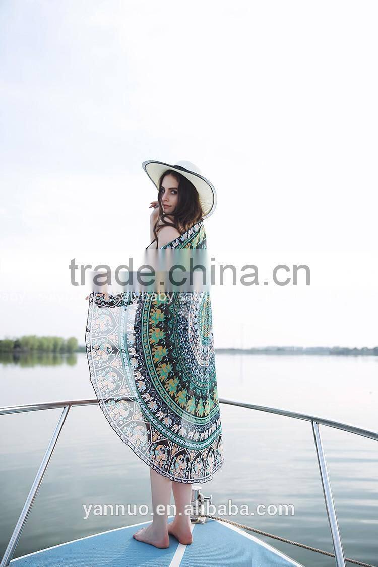 Guangzhou Round Donut Beach Towel Printed Cotton For Sunscreen shawl Beach mat