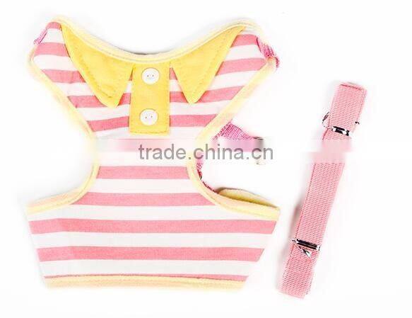 CY111 Cute Stripe Vest Dog Collar Traction Rope Pet Supplies Adjustable Pet Leash