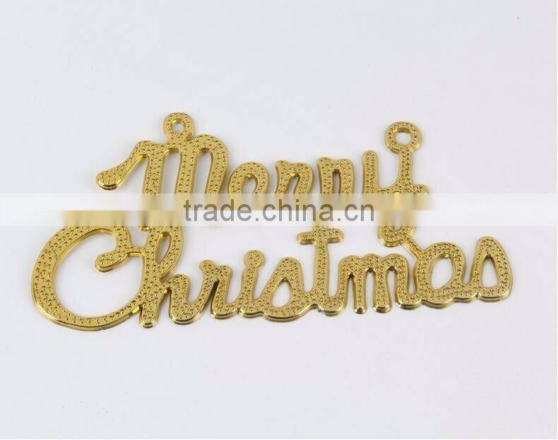 Silver/Golden English Merry Christmas Alphabet Decorative Hanging Ornaments Christmas Words Decorations