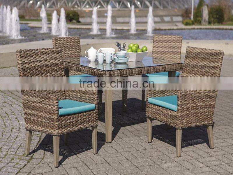 2017 Trade Assurance Most Popular New arrival outdoor pe rattan restaurant used dining table set furniture