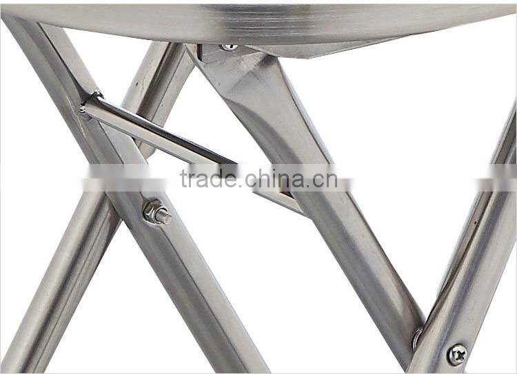 high quality brushed stainless steel morden folding chair for hotels restaurant office home garden LQ-ZD001