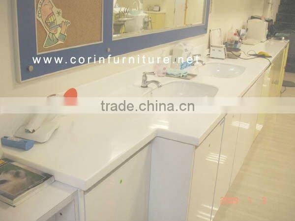 Solid surface chemical resistant laboratory bench worktops with sink