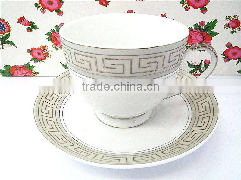 round Porcelain Ceramic tea cup and saucer set