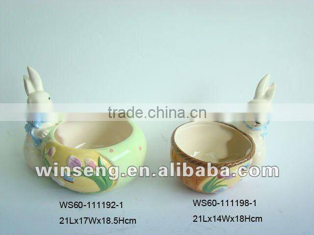 Lovely white Easter rabbit ceramic ashtray