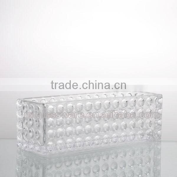 29.8/25/20cm length clear dot home decor sqnare vase