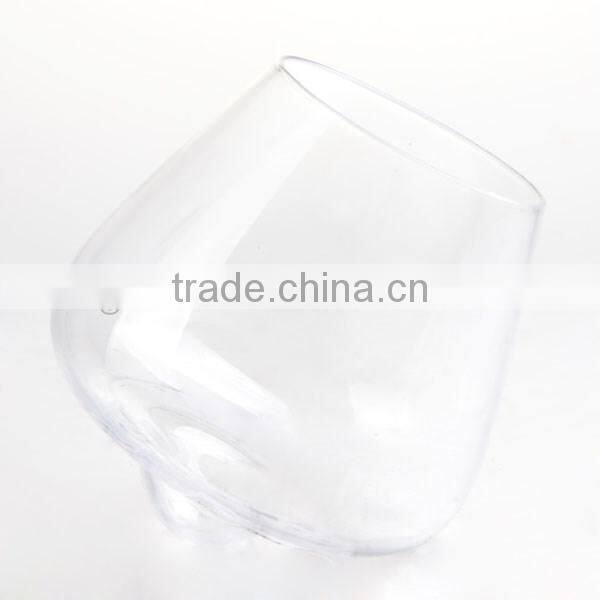 16oz clear slanted wonky tumblers wine drinking glass