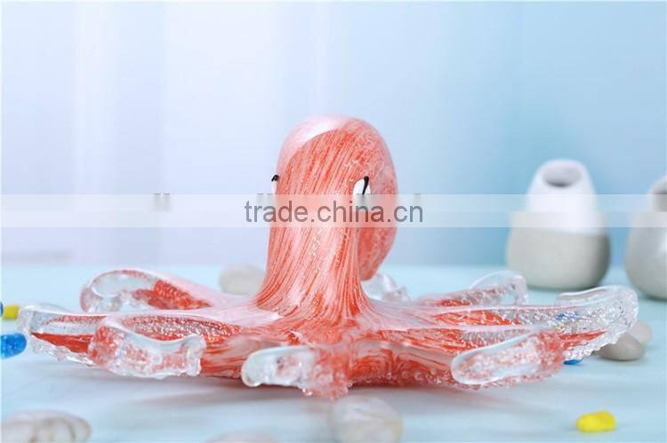 Vivid Colored Glass Octopus Handicraft for household decoration or gifts