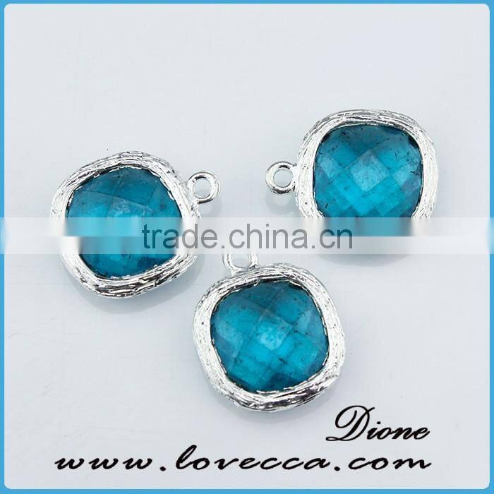 Fashion jewelry gold/silver plated bezel stone natural various design glass gemstone bezel pendant