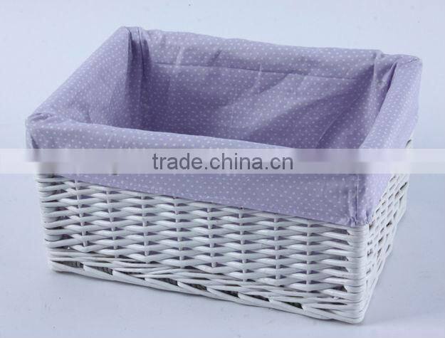 2013 HOT!!! naturel wicker basket with wood handlers