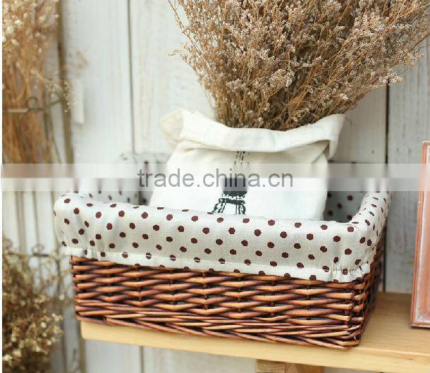 factory supply hand-made square wicker basket