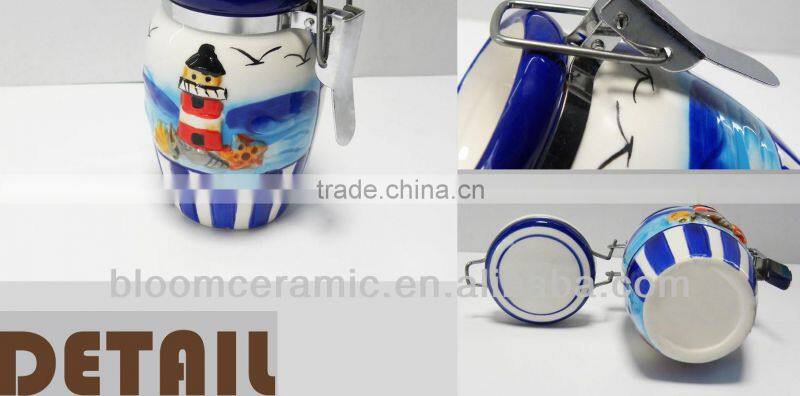 Ceramic embossed sealed jar