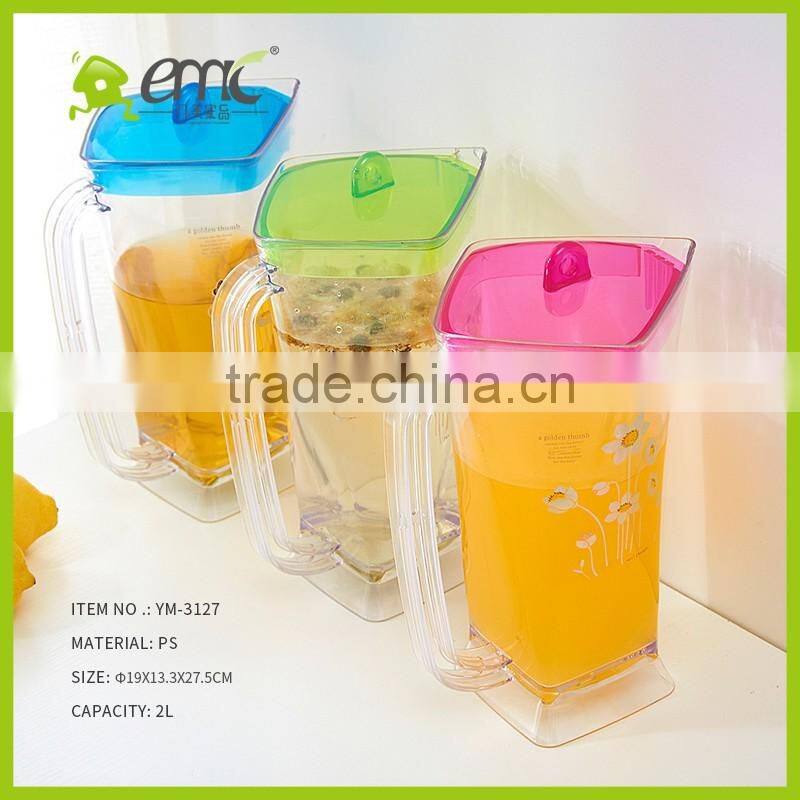 1.8L Plastic water pitchers, Plastic water pitchers with lid, plastic water pitcher for sale