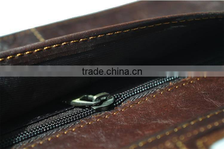 Hot Classic Long Wallet Design Genuine Leather Wallet for Men with Money Clip