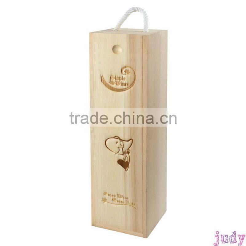 custom solid pine cheap wooden wine boxes wholesale