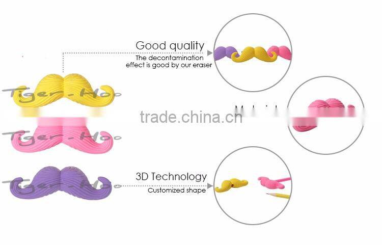 High Quality Kids Fancy Moustache Shaped Garfield Eraser