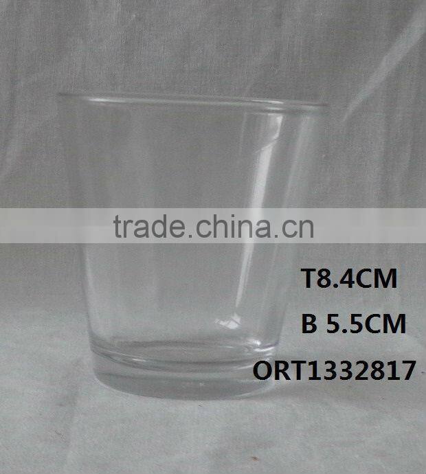 Blue shape glass candle- holder