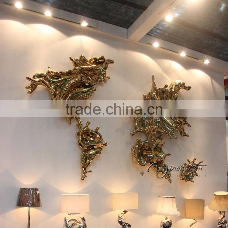 designer home decor stainless steel world map metal wall sculpture