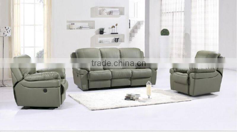 JR8055 modern Luxury Italian full thick soft cow leather living room cheap recliner sofa set