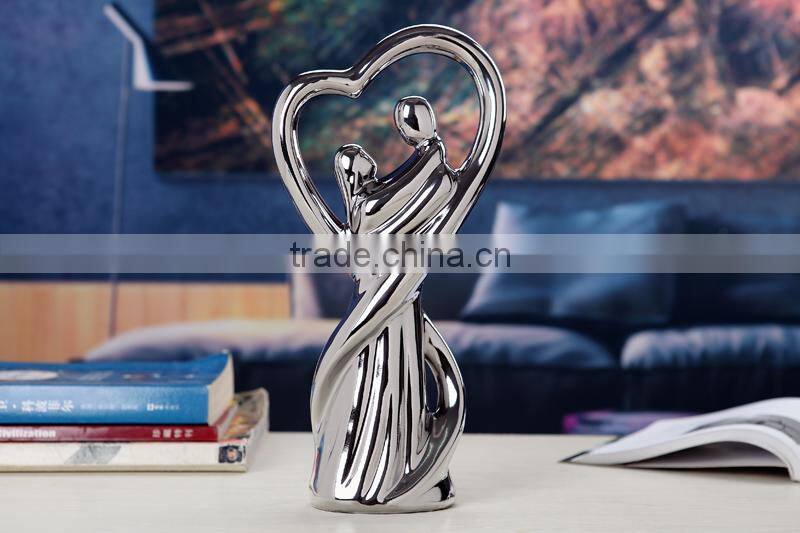 Wedding figurine ceramic art home decoration music box