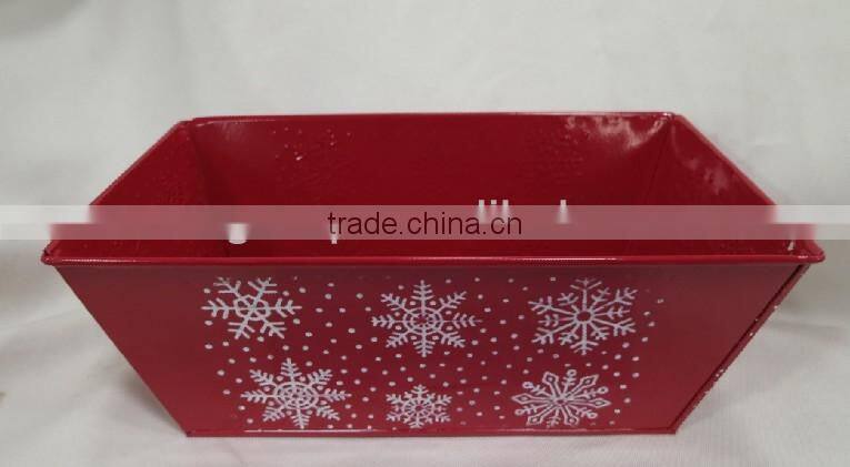 Square wash white plant zinc pot