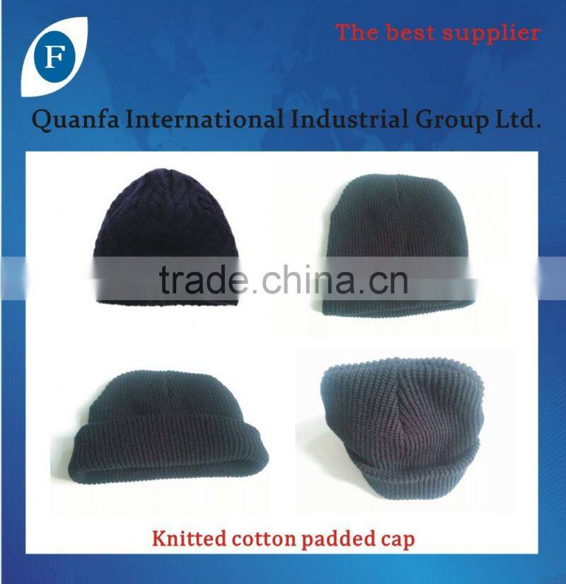 Knitted cotton padded cap