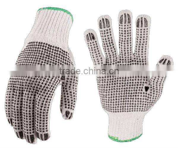 color both sides pvc dotted gloves