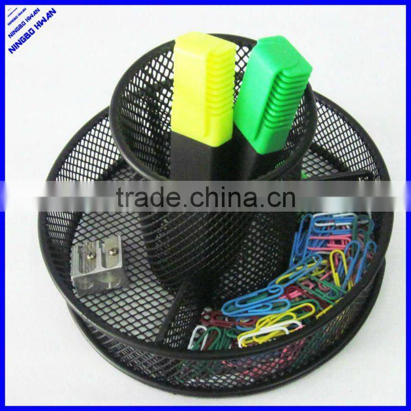 Office desktop round wire mesh stationery holder