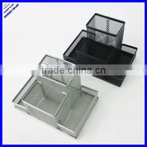4 divided compartment metal mesh desk organizers