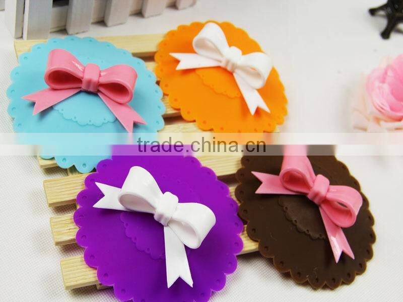 Cute bowknot shaped Silicone Watertight Cup lids Mug Lid Cover lids