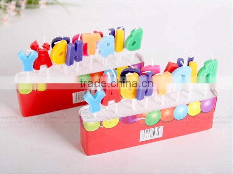 Point and Stripe Coloured English Character Shape Happy Birthday Candle