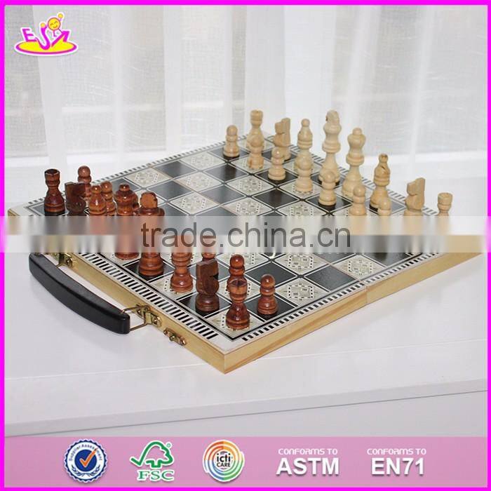 2017 New design educational classic wooden chess game for kids W11A056